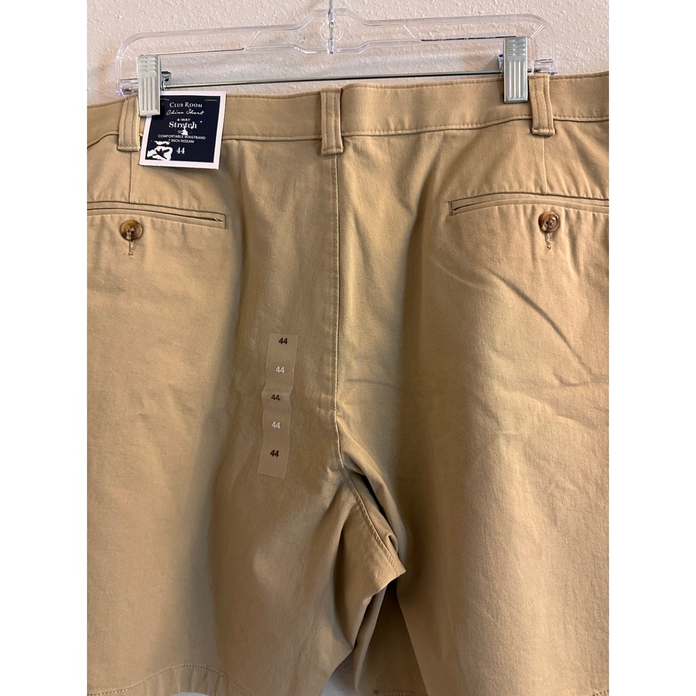 Club Room Chino Shorts Mens 44 4-Way Stretch Tan Khaki 7 Inseam 100095517MN - Picture 4 of 7
